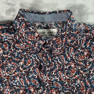 Cody James Red Paisley Western‎ Pearl Snap Shirt Mens M Long Sleeve Cotton